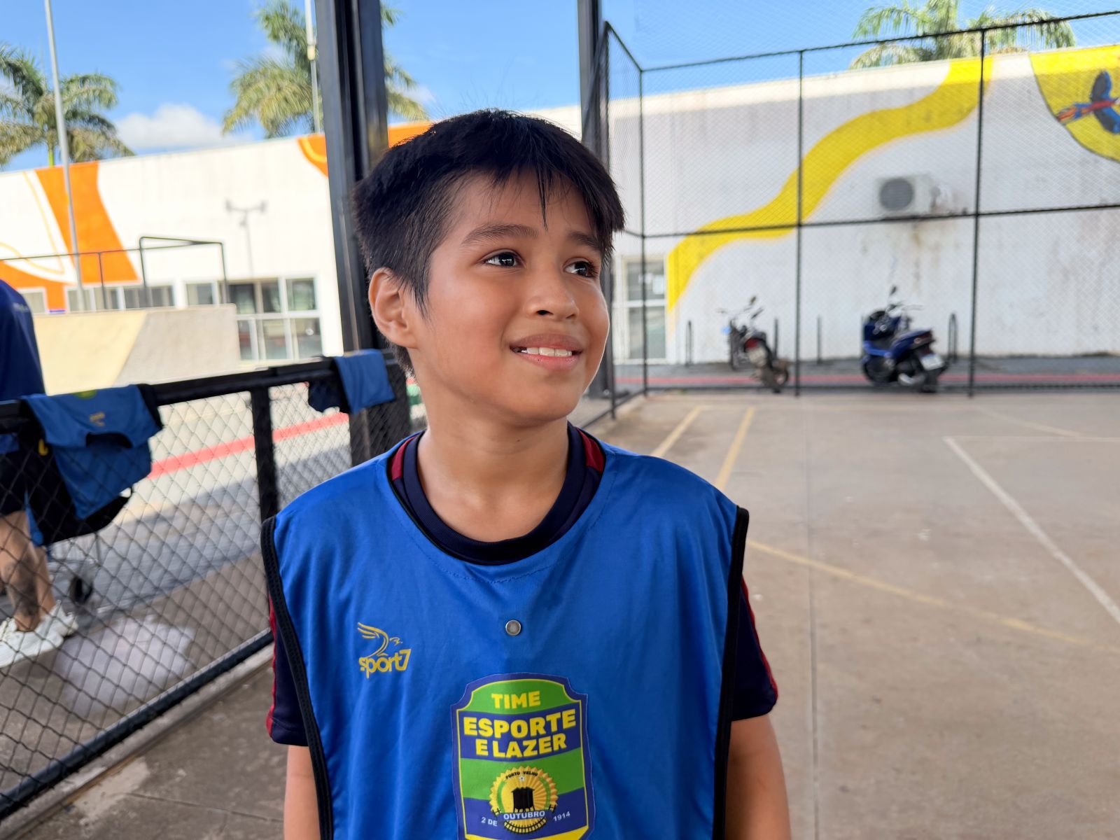 Calebe Francisco não escondeu a alegria de participar da atividade