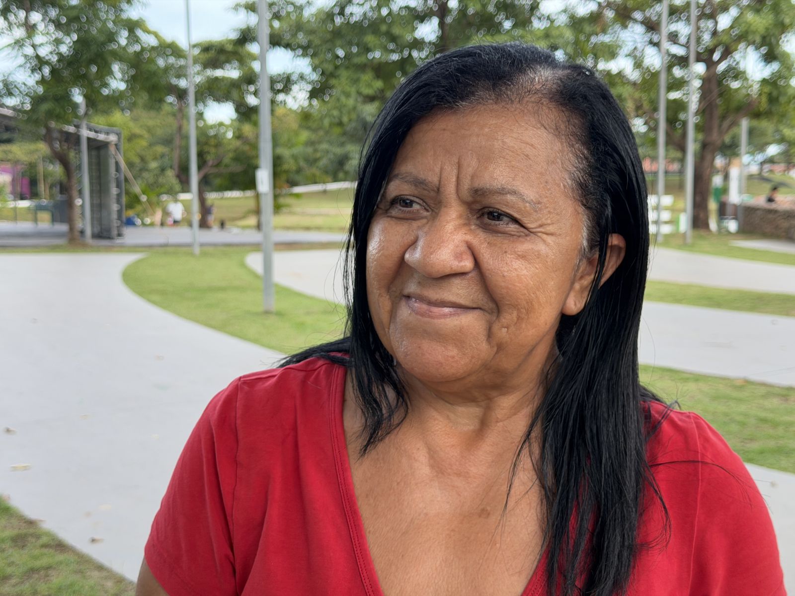 Leda Alves frequenta o parque para atividades físicas